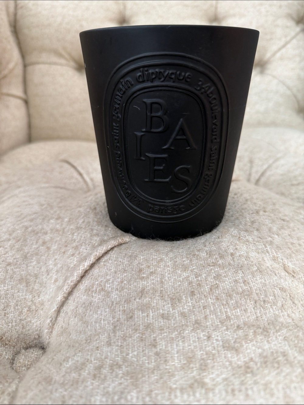 diptyque Matte Black Baies Scented Candle Holder